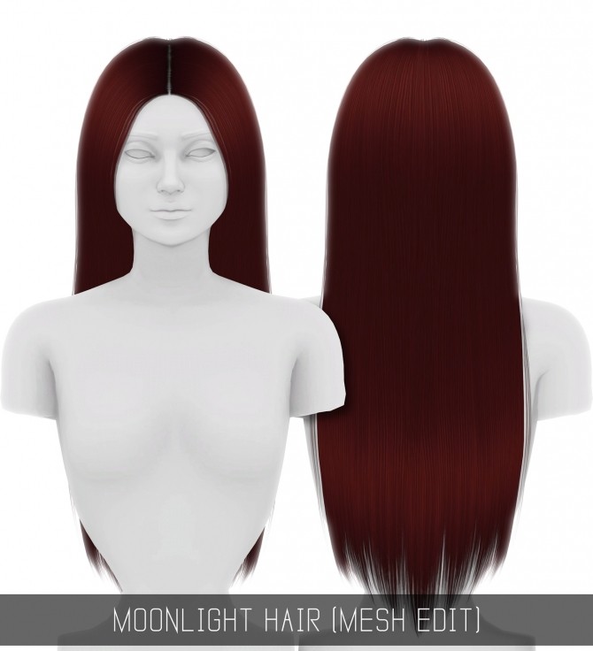 Sims 4 MOONLIGHT HAIR (MESH EDIT) at Simpliciaty