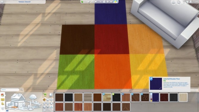 Sims 4 Colorful wooden floors and walls by Nuttchi at Mod The Sims