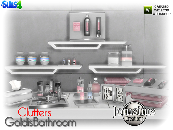 Sims 4 Goldis bathroom clutters by jomsims at TSR