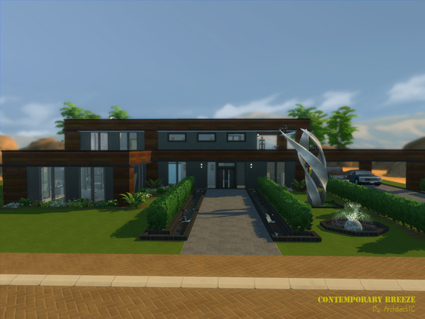 Sims 4 Contemporary Breeze home by ArchitectTC at TSR