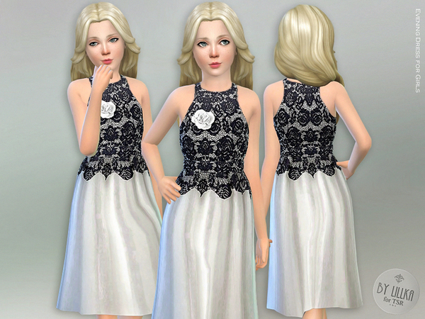 Sims 4 Evening Dress for Girls by lillka at TSR