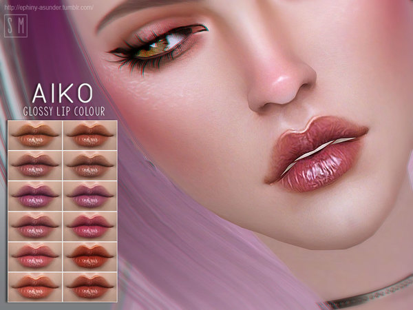 Sims 4 Aiko Glossy Lip Colour by Screaming Mustard at TSR