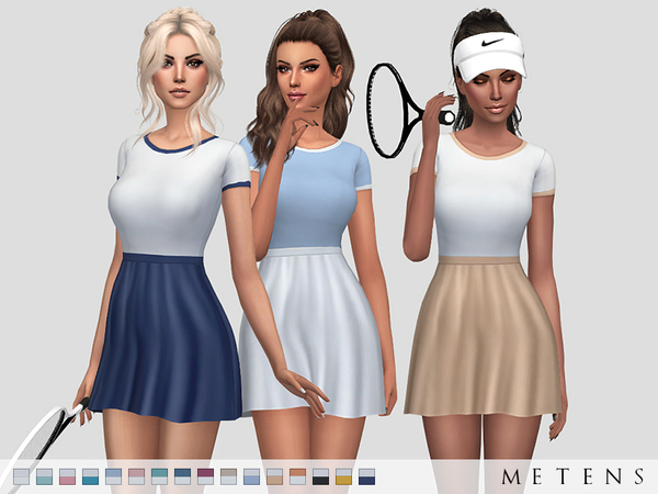 Sims 4 Pliskova Dress by Metens at TSR