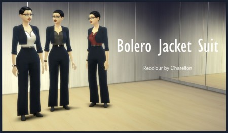 Navy Blue Bolero Jacket Outfit by Charelton at Mod The Sims