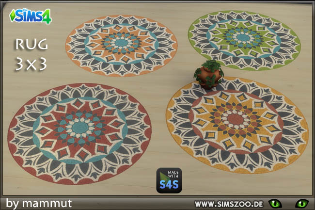 Sims 4 Rug 3x3 Orna 1 by mammut at Blacky’s Sims Zoo