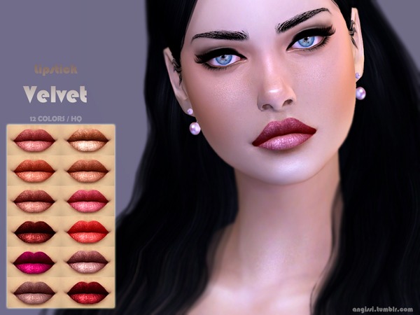 Sims 4 Lipstick Velvet by ANGISSI at TSR