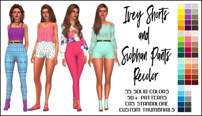 Sims 4 Ivey Shorts & Siobhan Pants Recolor by Sympxls at SimsWorkshop