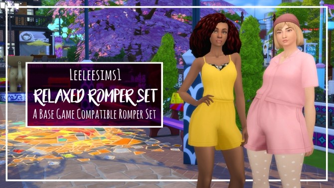 Sims 4 Relaxed Romper Set by leeleesims1 at SimsWorkshop