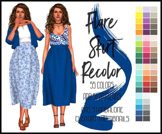 Sims 4 Flare Skirt Recolors by Sympxls at SimsWorkshop