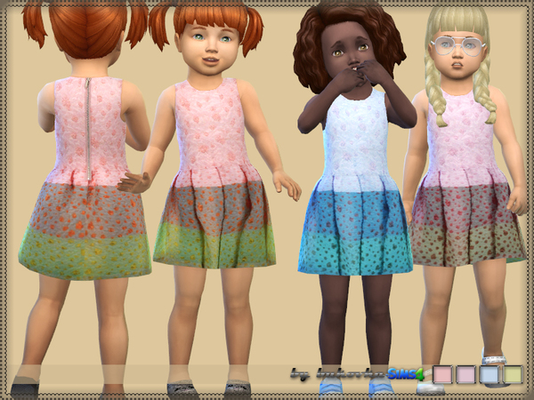 Sims 4 Dress Three Color by bukovka at TSR