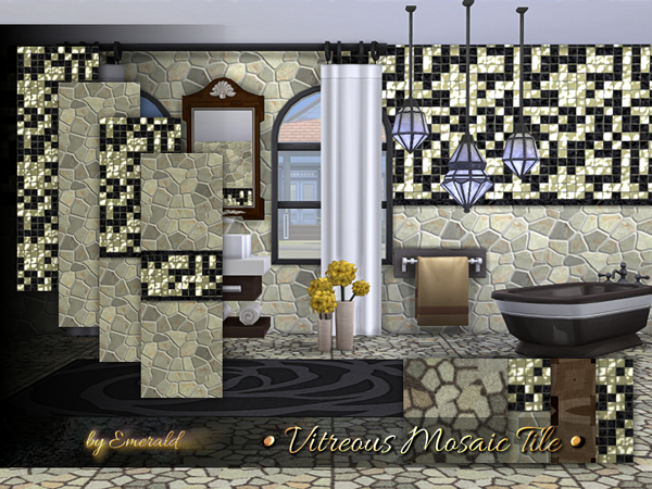 Sims 4 Vitreous Mosaic Tile by emerald at TSR