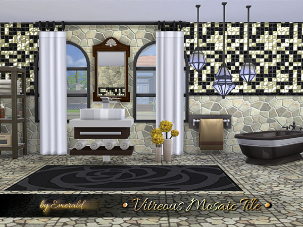 Sims 4 Vitreous Mosaic Tile by emerald at TSR