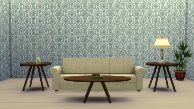 Sims 4 Damask Wallpaper by bee honey at SimsWorkshop