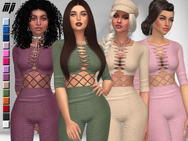 Sims 4 MP Bandage Jumpsuit by MartyP at TSR