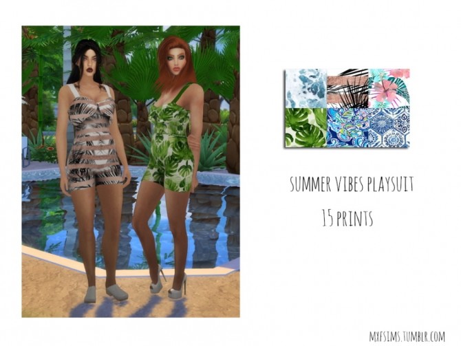 Sims 4 Summer Vibes Playsuit at MXFSims