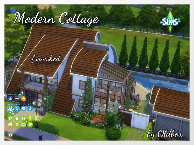 Sims 4 Modern cottage by Oldbox at All 4 Sims
