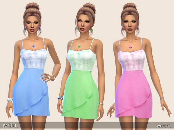 Sims 4 Pastel dress by Paogae at TSR