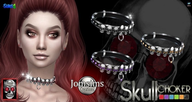 Sims 4 Skull choker at Jomsims Creations