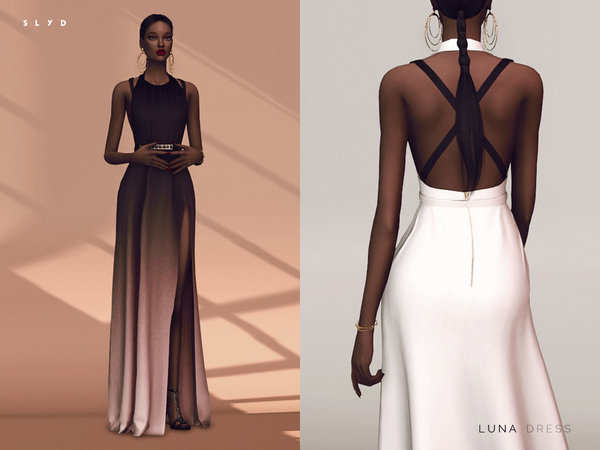 Sims 4 Luna Dress by SLYD at TSR