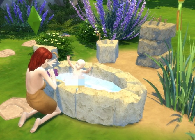 Sims 4 Abuko Stone age Bathroom by BigUglyHag at SimsWorkshop