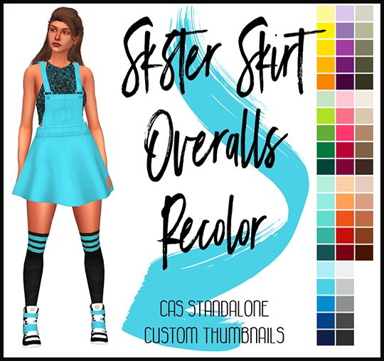 Sims 4 Sk8ter Skirt Overalls Recolor by Sympxls at SimsWorkshop