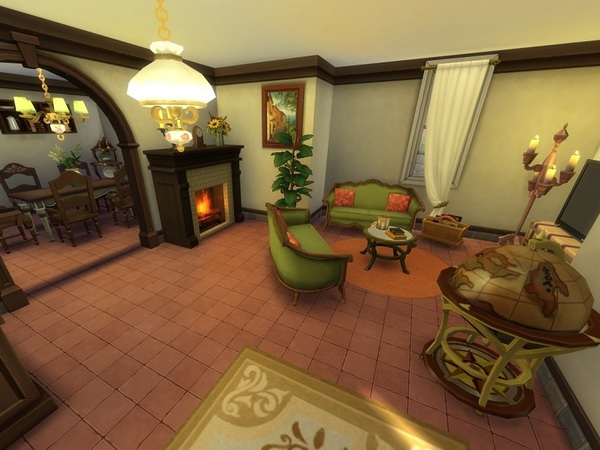 Sims 4 Small Tuscan House by galadrijella at TSR