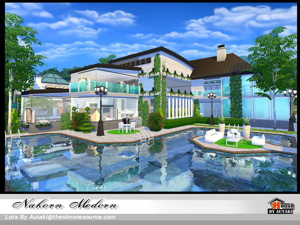 Sims 4 Nakorn Modern house by autaki at TSR