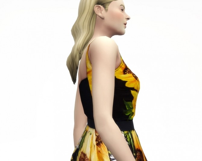 Sims 4 Sunflower dress 5 colors at Rusty Nail
