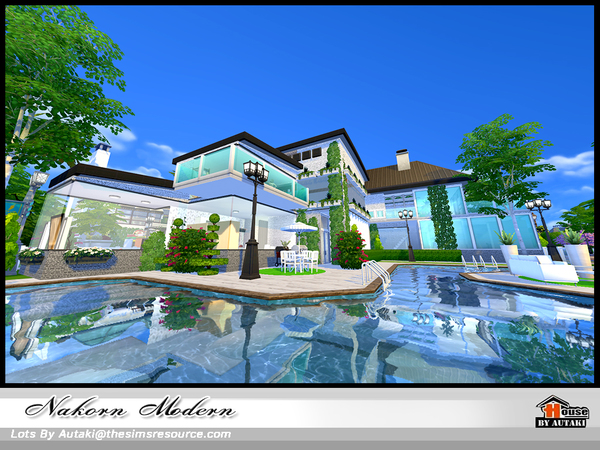 Sims 4 Nakorn Modern house by autaki at TSR