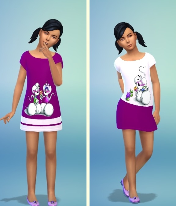 Sims 4 Diddl Maus Dress for Kids at Louisa Creations4Sims