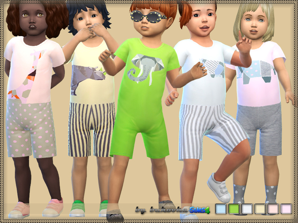 Sims 4 Overalls Baby Safari by bukovka at TSR