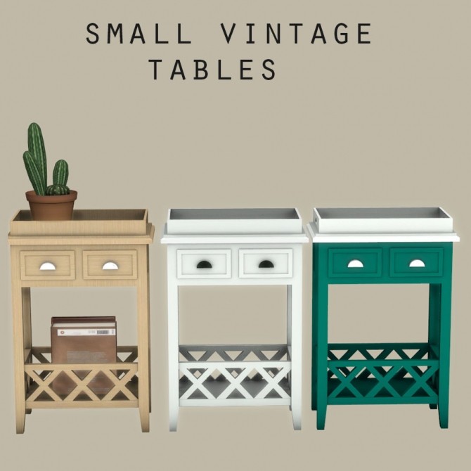 Sims 4 Small Vintage Table at Leo Sims