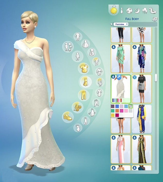 Sims 4 White Lace Formal Dress by Charelton at Mod The Sims
