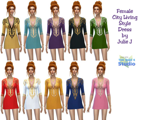 Sims 4 City Living Style Dress at Julietoon – Julie J