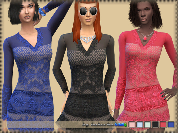 Sims 4 Lace Dress by bukovka at TSR