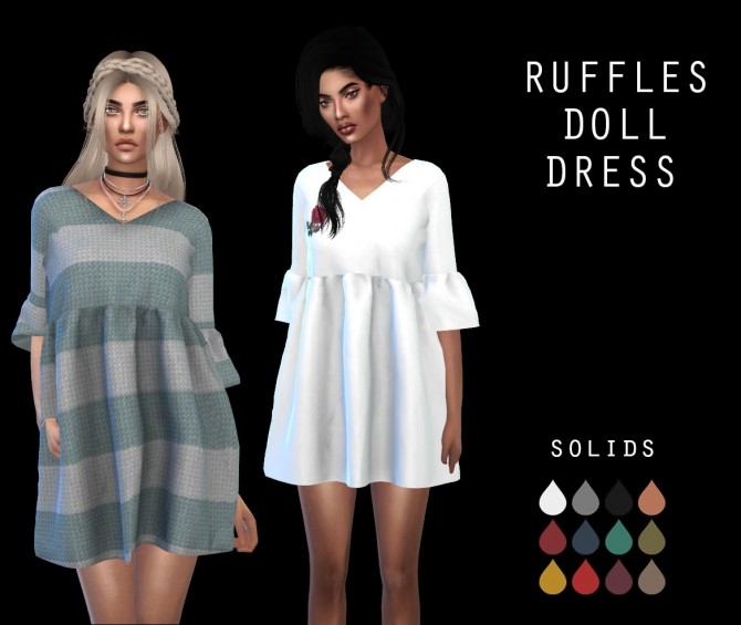 Sims 4 Ruffle Doll Dress at Leo Sims