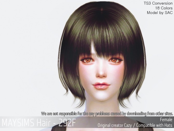 Sims 4 Hair 292F (Cazy) at May Sims