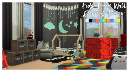 Kids Room Wall Deco & Rugs by Sympxls at SimsWorkshop
