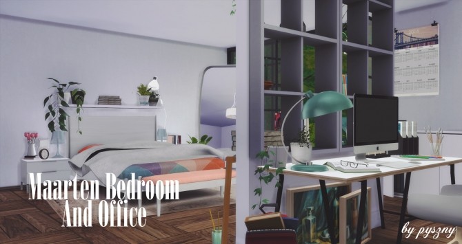 Sims 4 Maarten Bedroom & Office at Pyszny Design