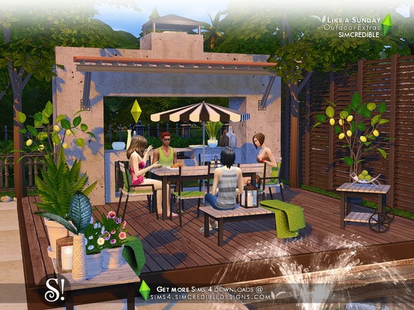 Sims 4 Like a Sunday decor by SIMcredible at TSR