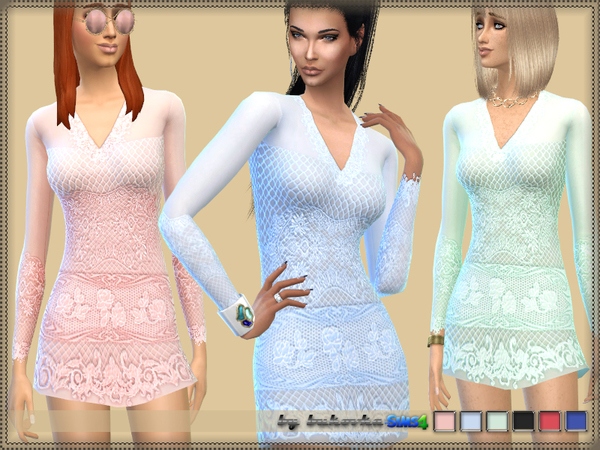 Sims 4 Lace Dress by bukovka at TSR