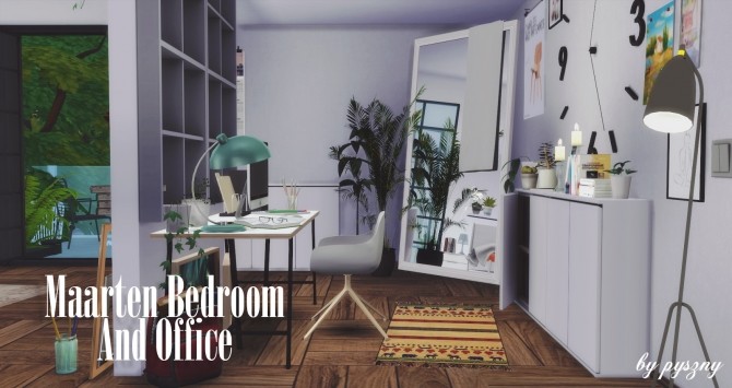 Sims 4 Maarten Bedroom & Office at Pyszny Design