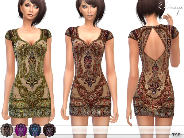 Sims 4 Embellished Mini Dress by ekinege at TSR