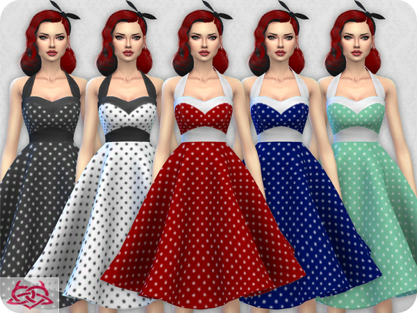 Sims 4 Sarah dress RECOLOR 2 by Colores Urbanos at TSR