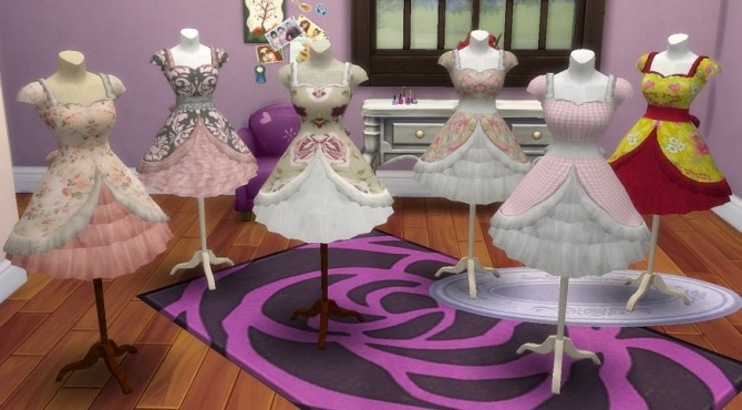 Sims 4 Pocci Lolita Dress on Mannequin by BigUglyHag at SimsWorkshop