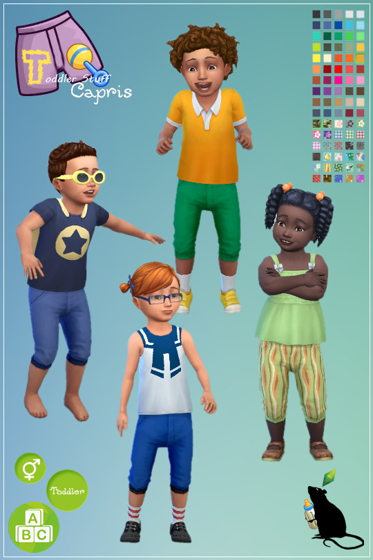 Sims 4 Toddler Stuff Capris recolors by Standardheld at SimsWorkshop
