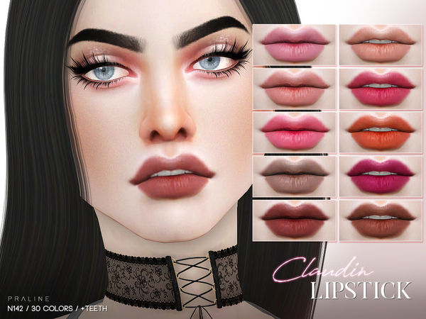 Sims 4 Claudin Lipstick N142 by Pralinesims at TSR