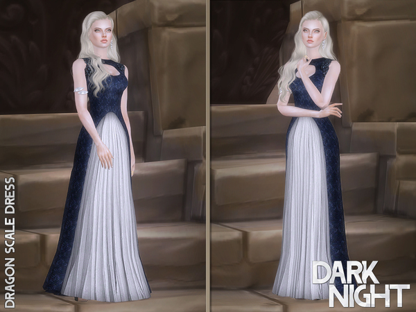 Sims 4 Dragon Scale Dress by DarkNighTt at TSR