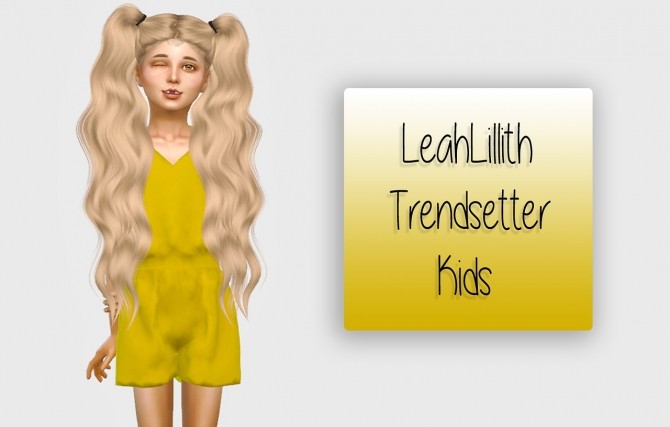 Sims 4 LeahLillith Trendsetter Hair Kids Version at Simiracle