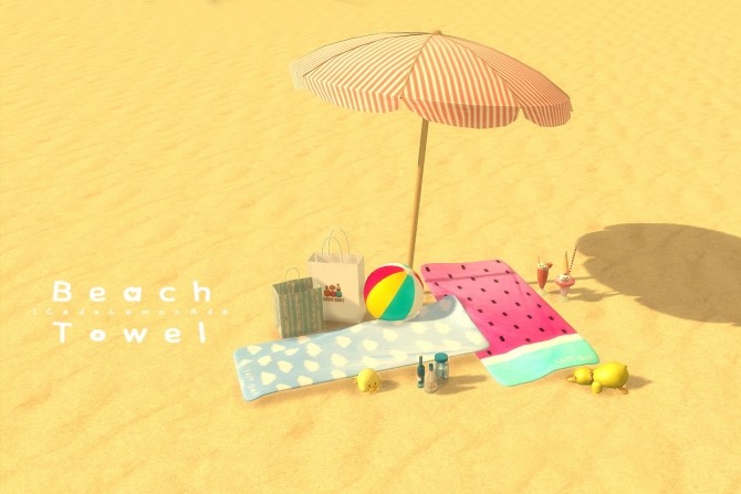 Sims 4 Watermelon Beach Set at iCedxLemonAde